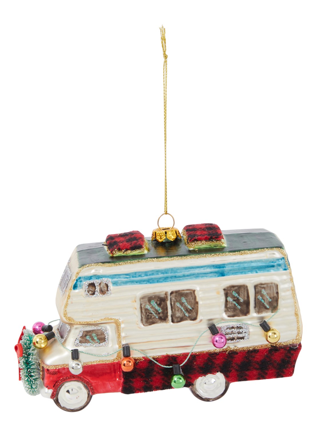 HD Collection Camper kersthanger 15 cm - voorkant 2 multicolor