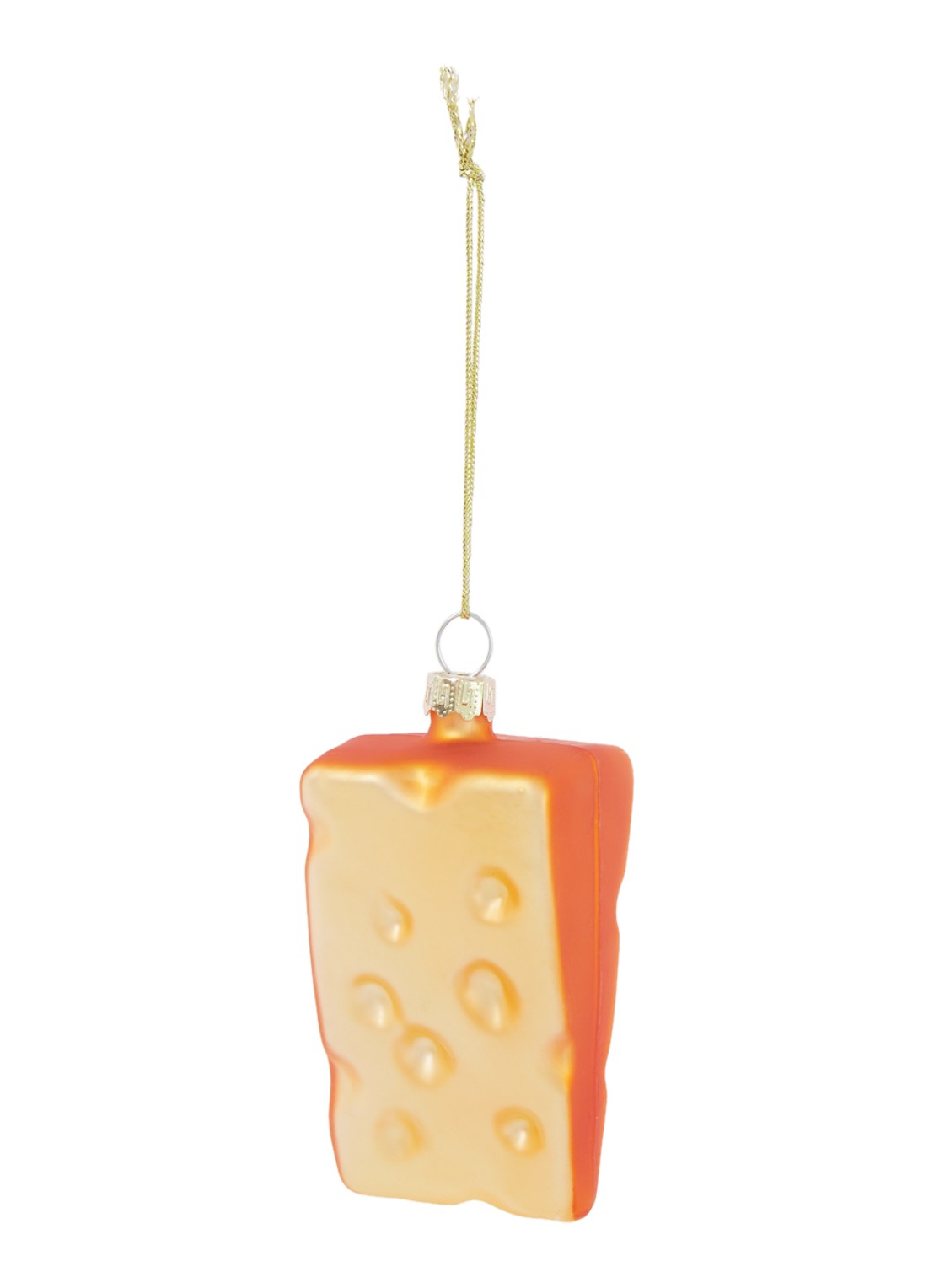 HD Collection Cheese kersthanger 10 cm - voorkant goud
