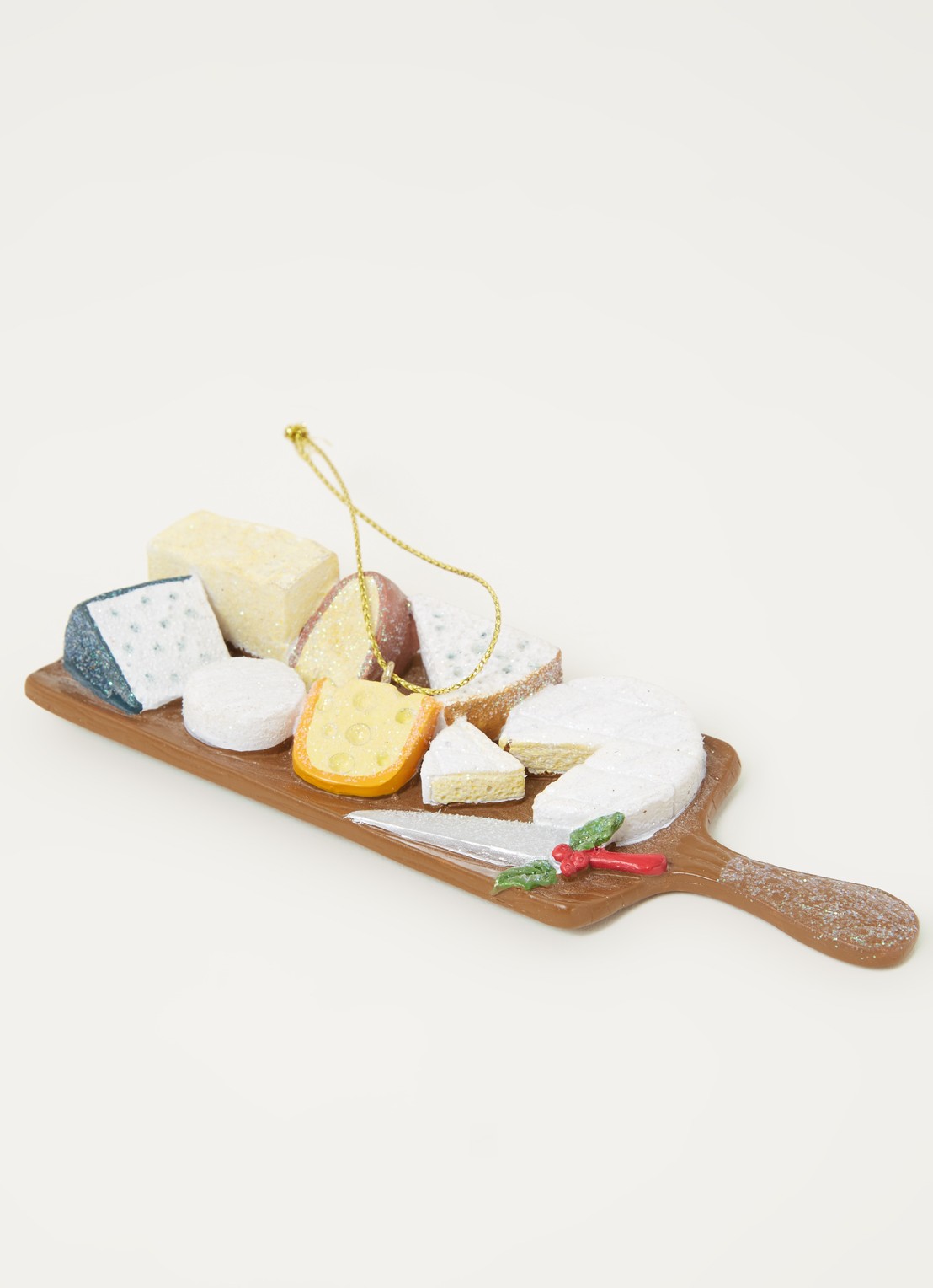 HD Collection Cheese Plate Kaasplateau kersthanger 14 cm - detail multicolor