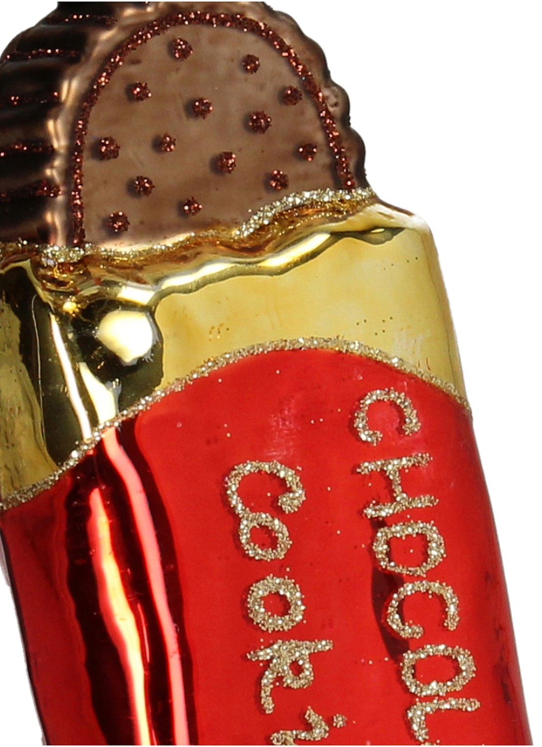 HD Collection Chocolade Koekje kersthanger 11 cm - detail rood