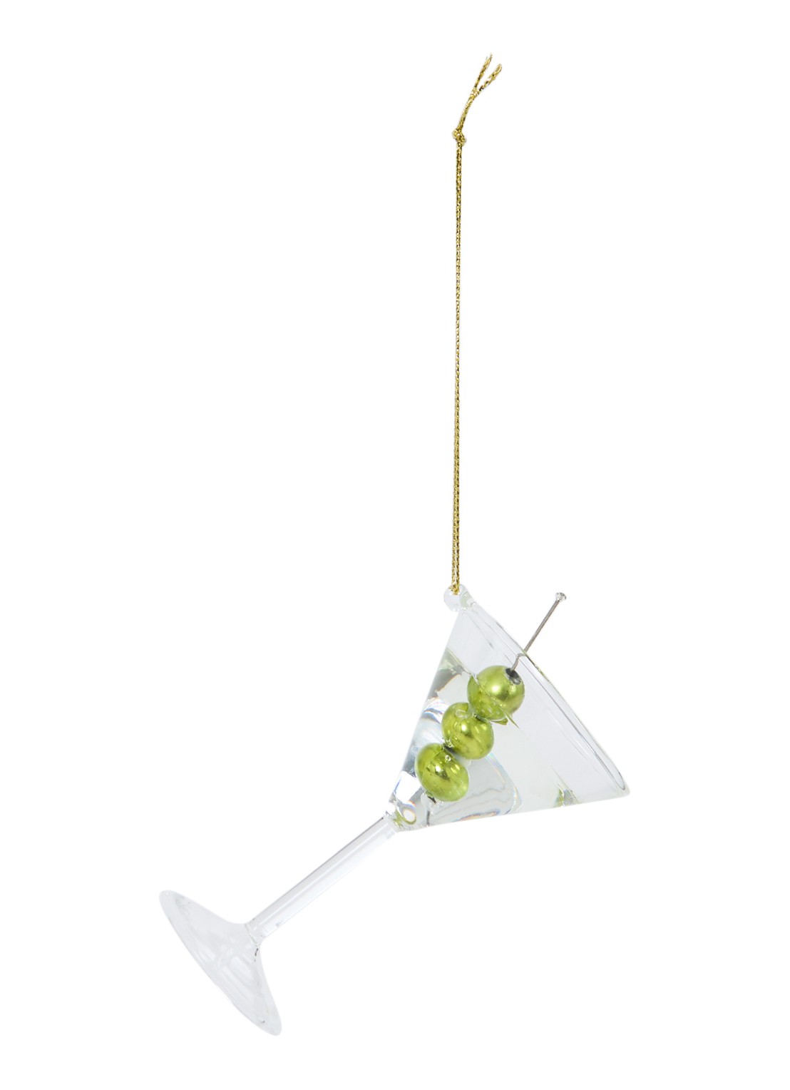 HD Collection Cocktail Martini kersthanger 10 cm - voorkant transparant