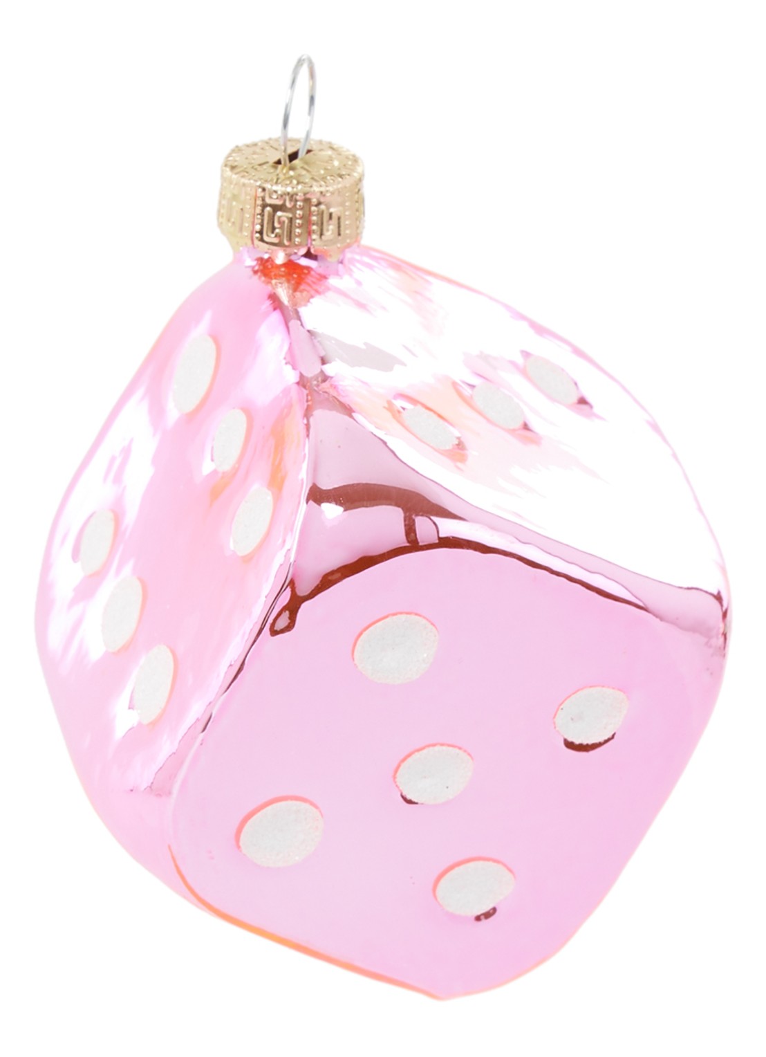 HD Collection Cube kersthanger 8 cm - voorkant 2 roze
