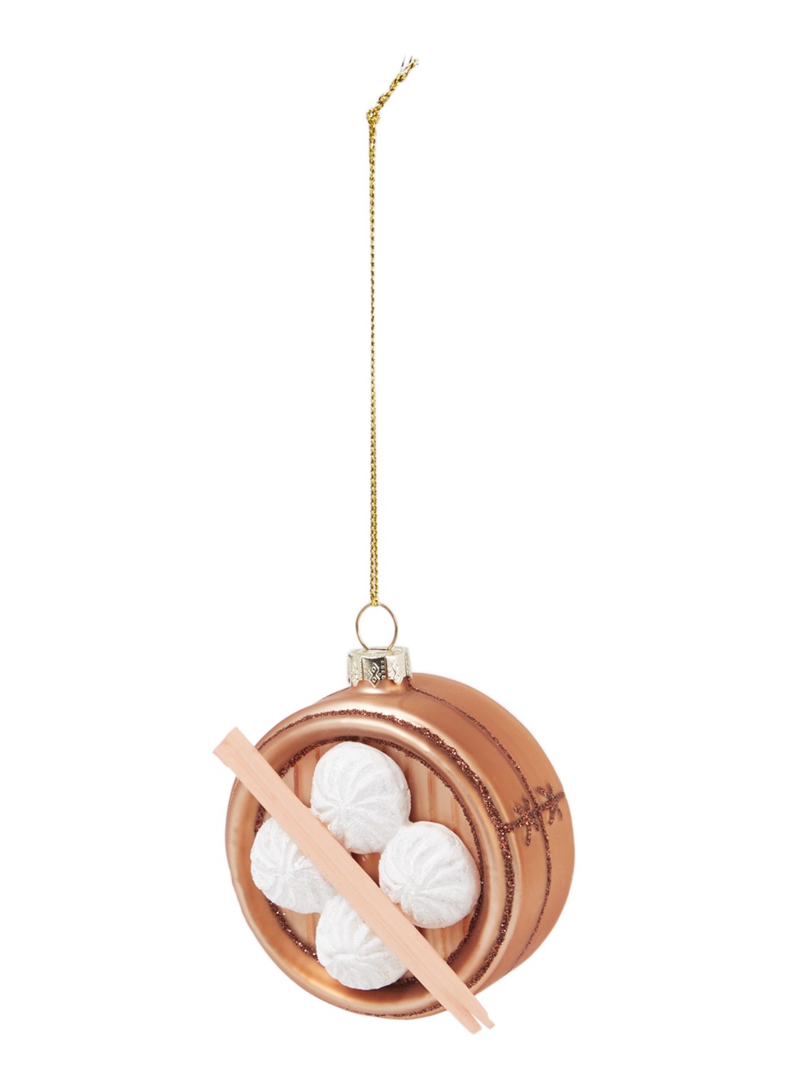 HD Collection Dim sum kersthanger 7 cm - voorkant bruin