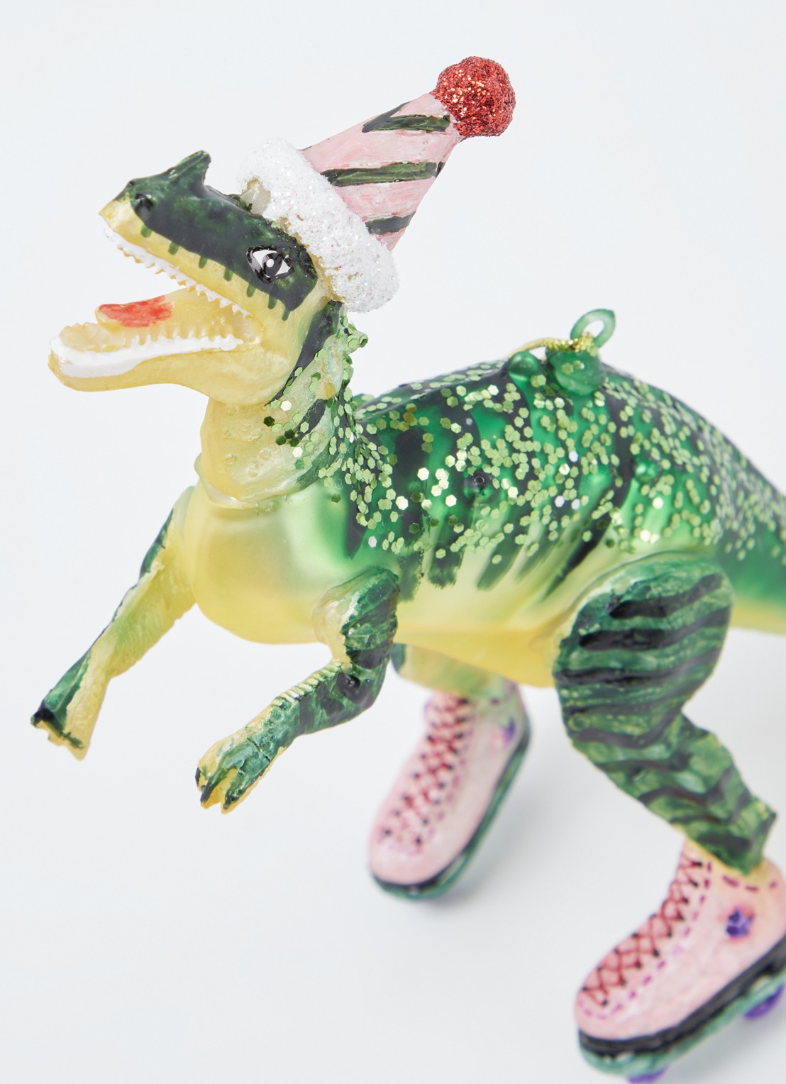 HD Collection Dinosaurus kersthanger 15 cm - detail groen
