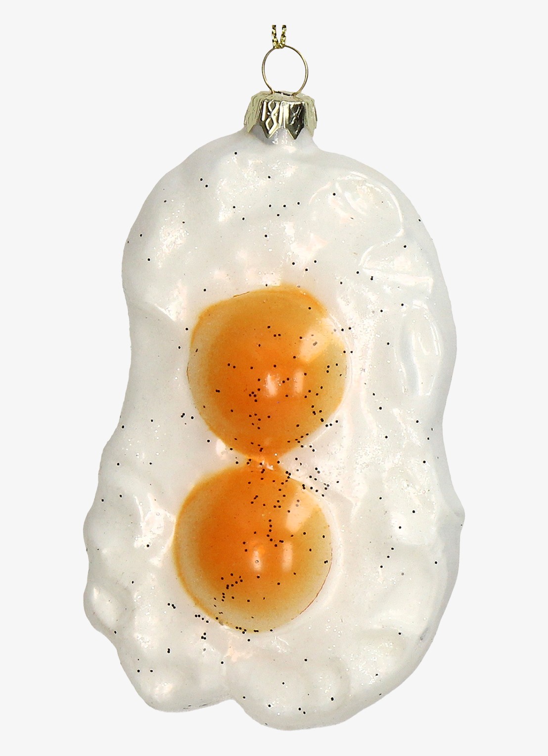 HD Collection Eggs Sunny Side kersthanger 12 cm - voorkant wit
