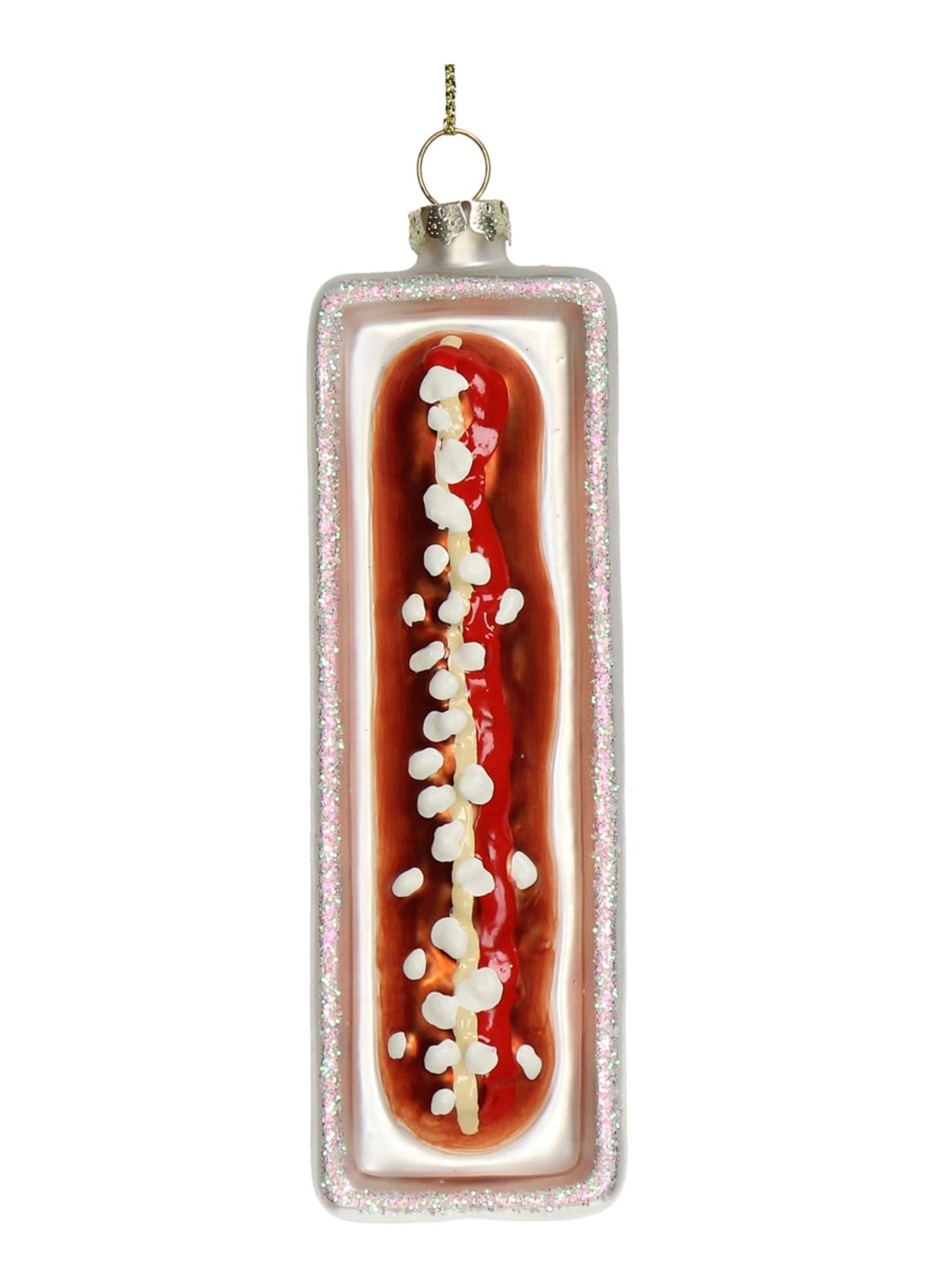 HD Collection Frikandel kersthanger 12,8 cm - voorkant 2 bruin