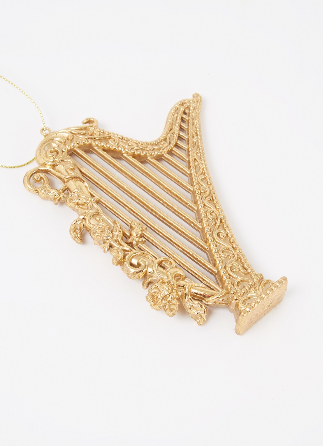 HD Collection Harp kersthanger 12,5 cm - detail goud