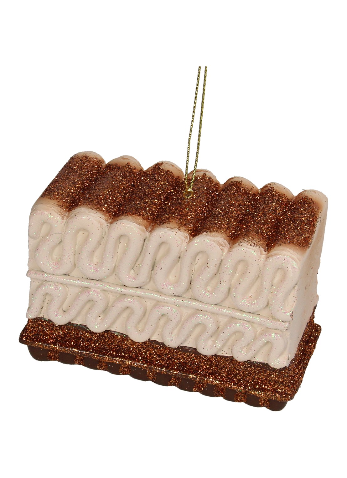 HD Collection Ijstaart kersthanger 10 cm - voorkant 2 bruin
