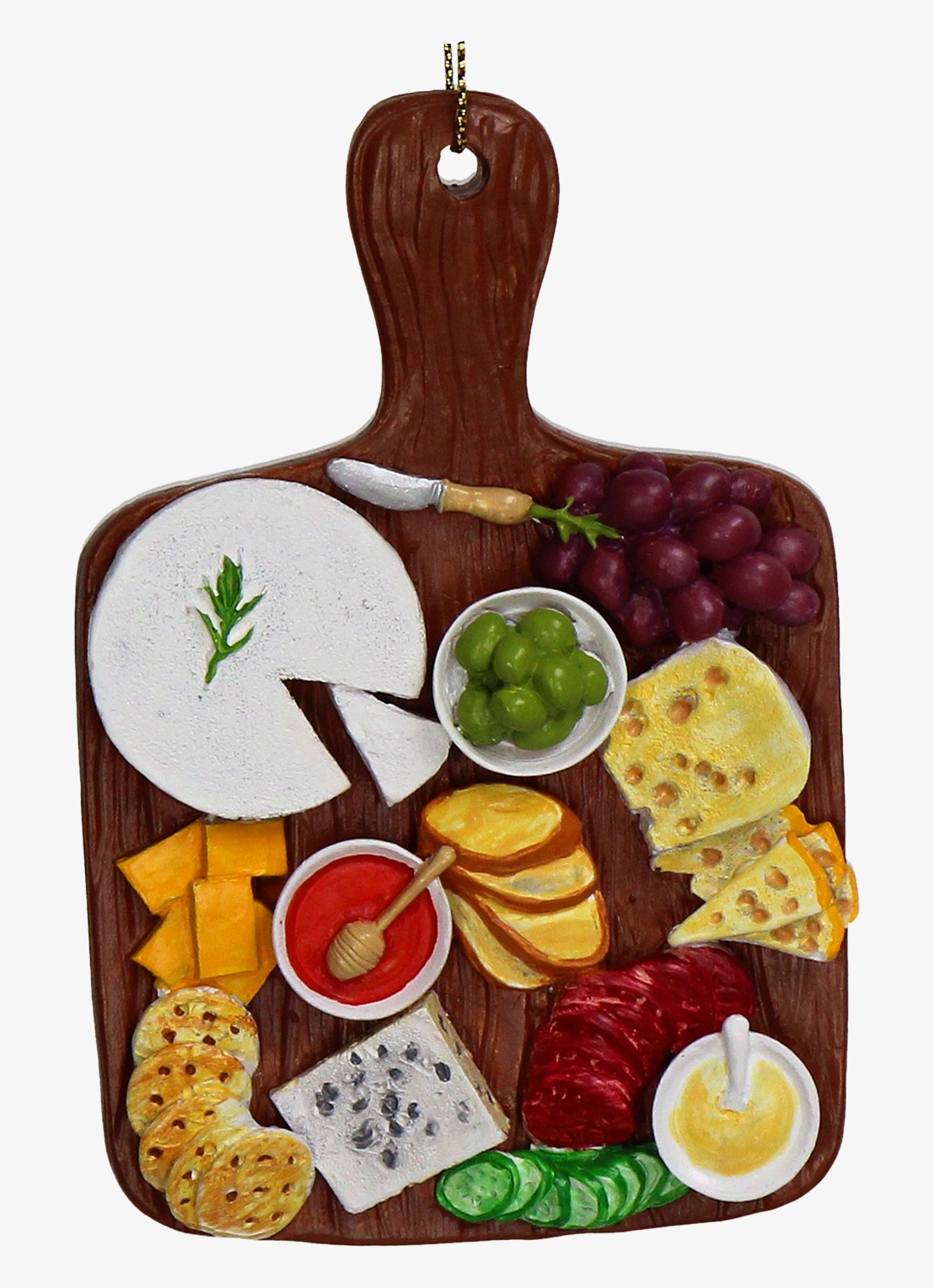 HD Collection Kaasplank kersthanger 10 cm - voorkant 2 bruin