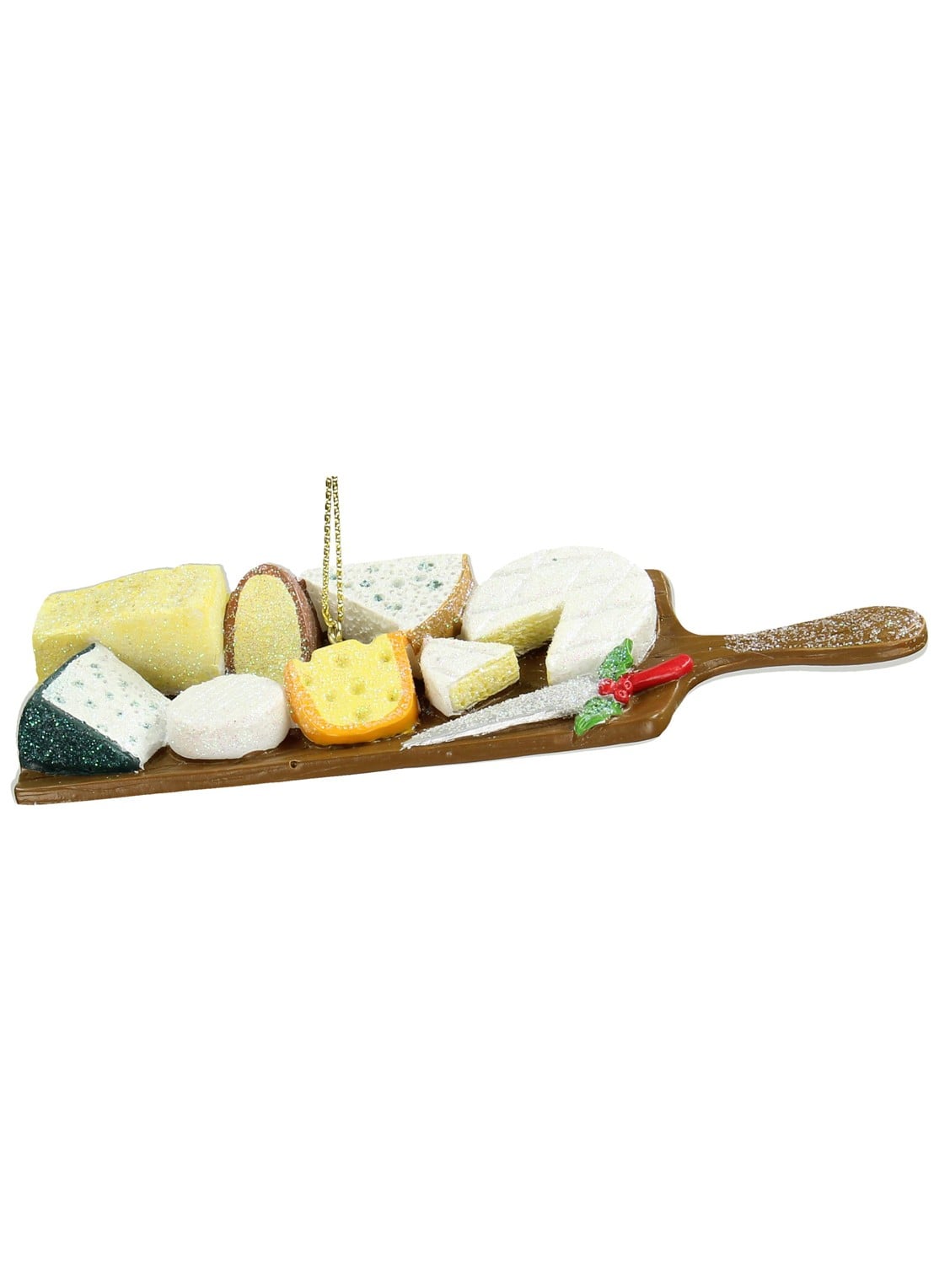 HD Collection Kaasplank kersthanger 14 cm - detail geel