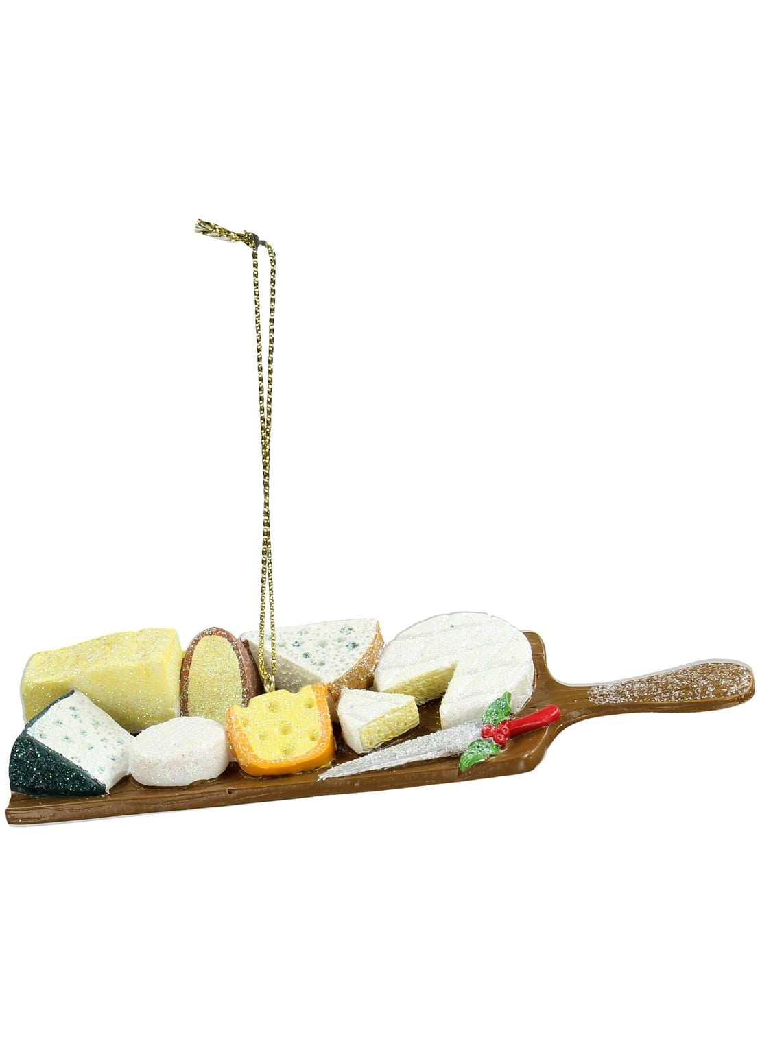 HD Collection Kaasplank kersthanger 14 cm - voorkant 2 geel