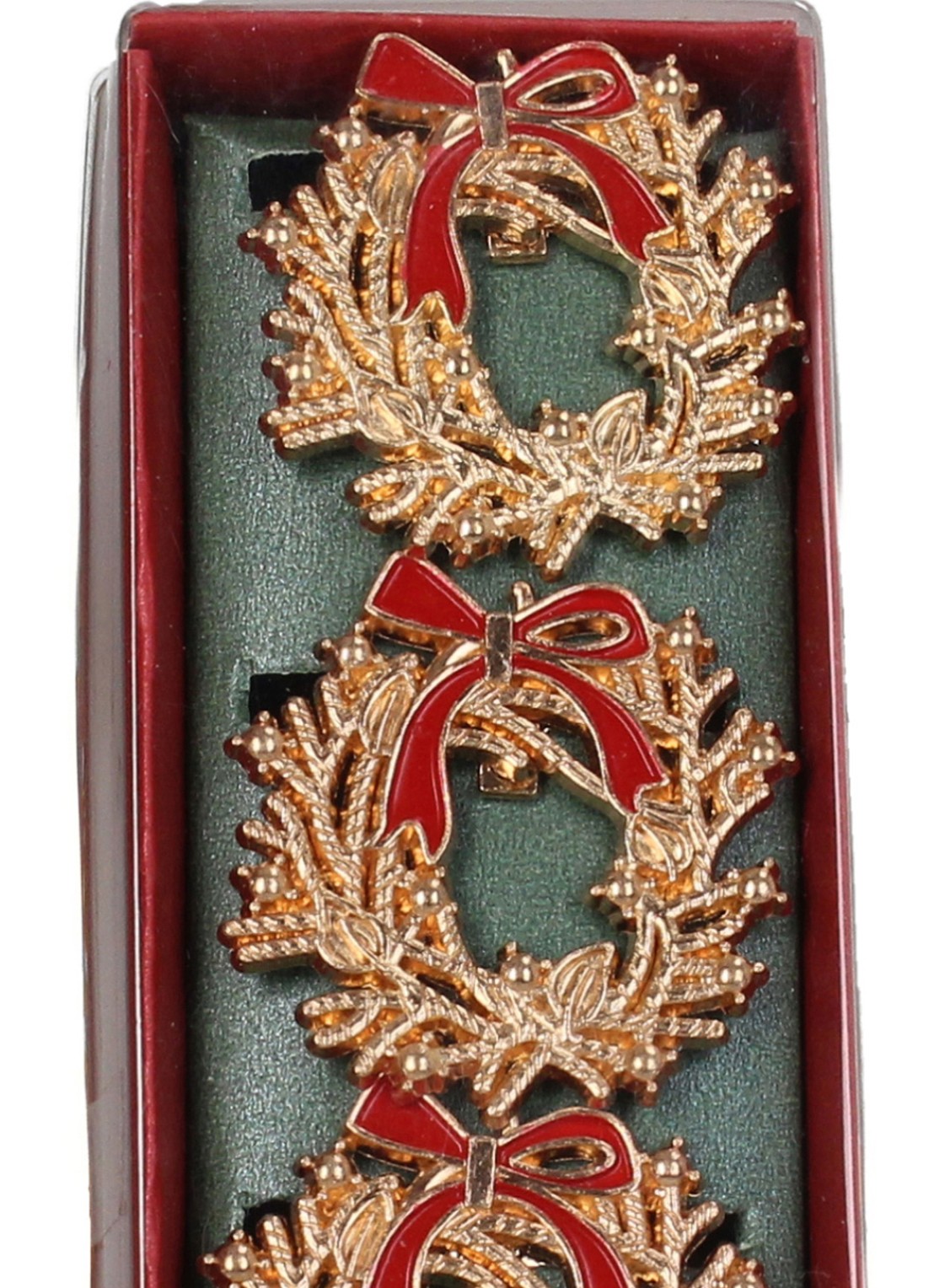 HD Collection Krans servetring set van 4 - detail rood