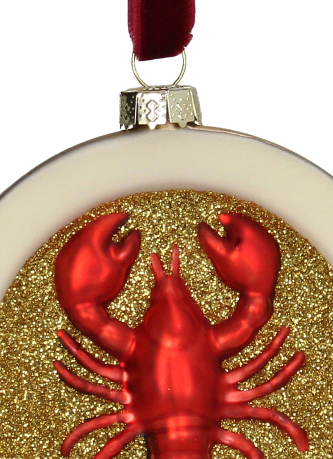 HD Collection Kreeft kersthanger 8,5 cm - detail rood