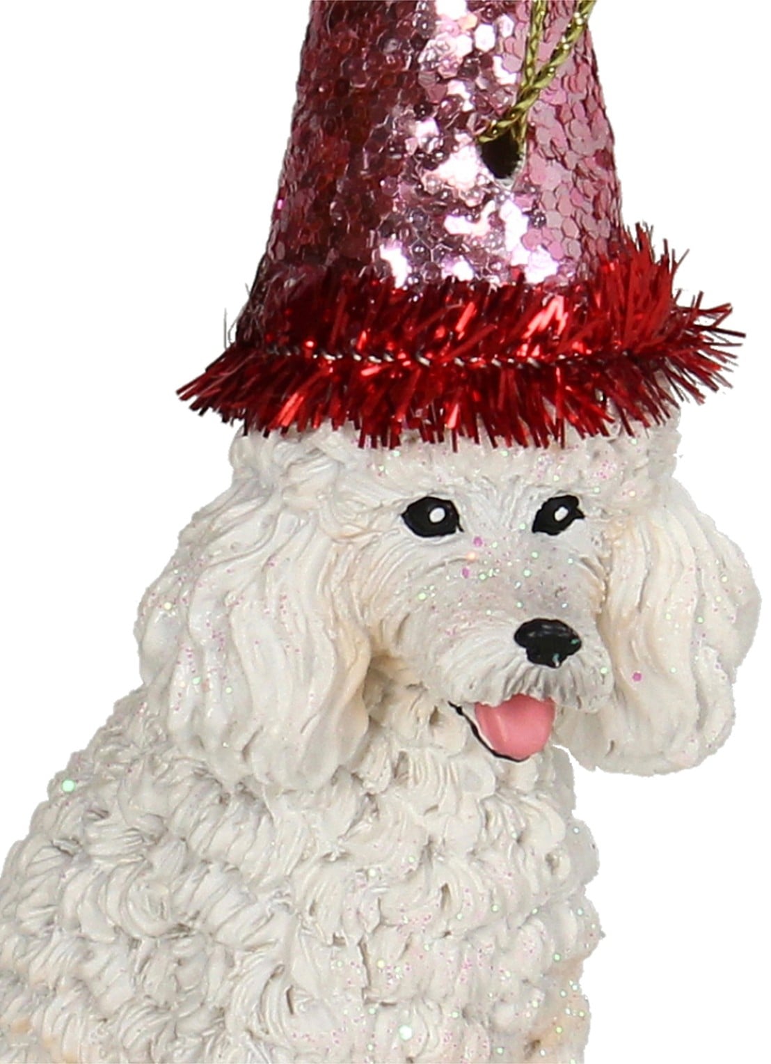 HD Collection Labradoodle kersthanger 12,7 cm - detail wit