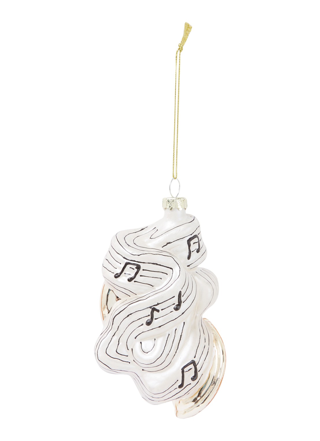HD Collection Music Notes kersthanger 12 cm - voorkant 2 goud