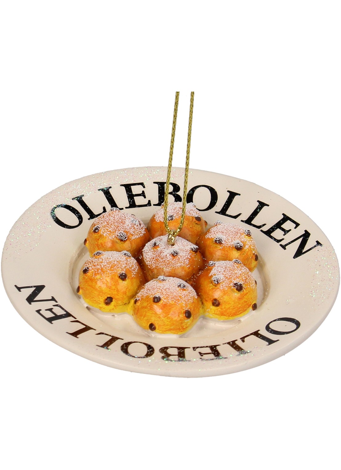 HD Collection Oliebollen kersthanger 8,5 cm - voorkant bruin
