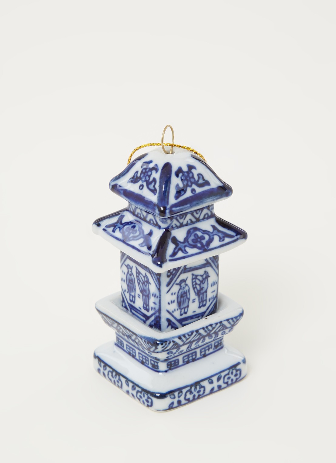 HD Collection Pagoda kersthanger 9 cm - detail blauw
