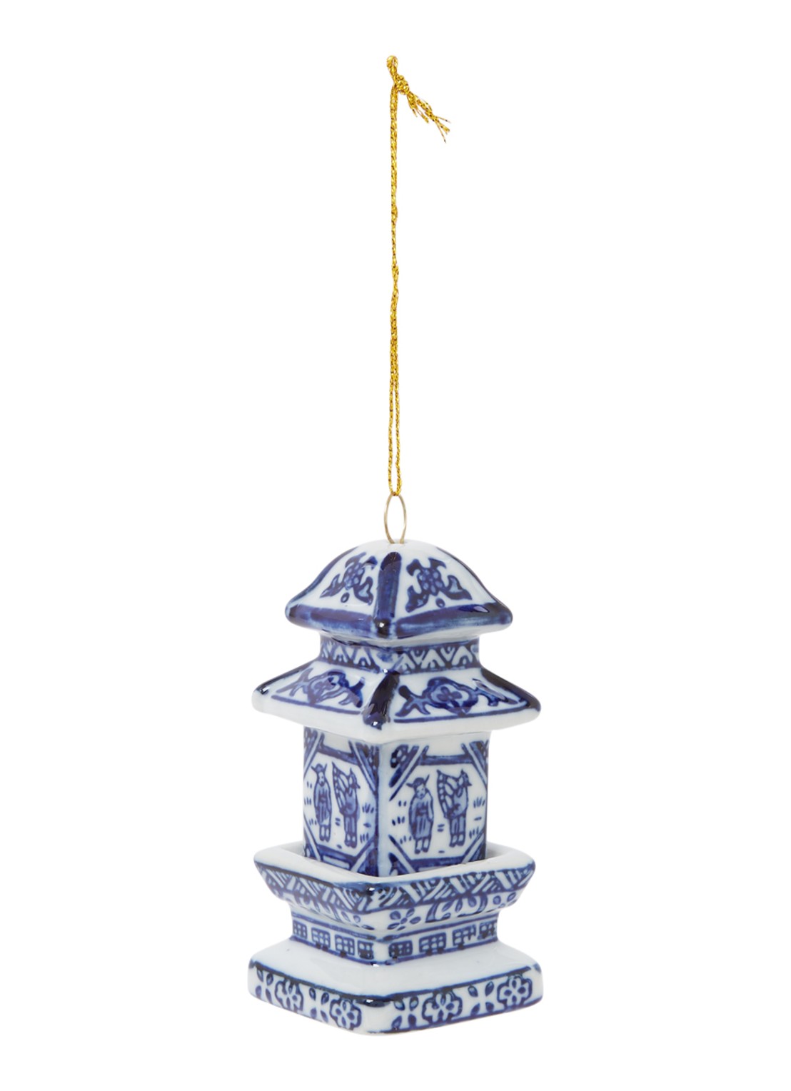 HD Collection Pagoda kersthanger 9 cm - voorkant 2 blauw