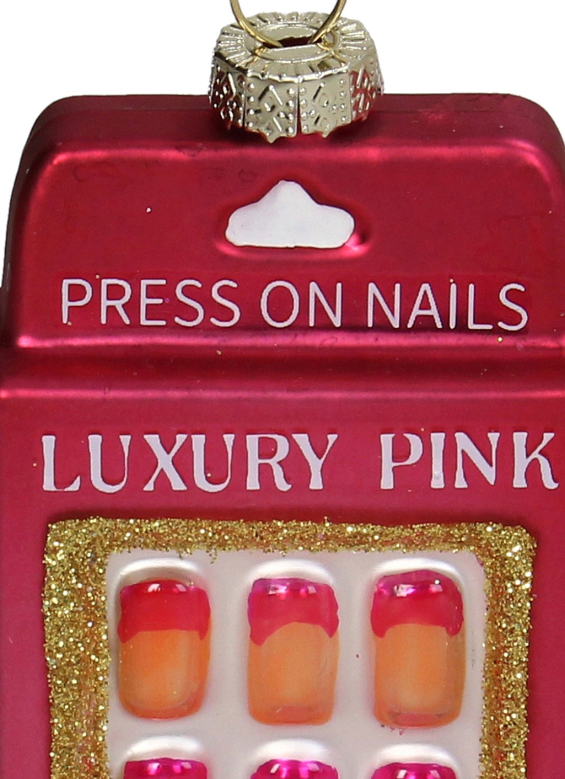 HD Collection Plaknagels kersthanger 10,2 cm - detail 2 roze