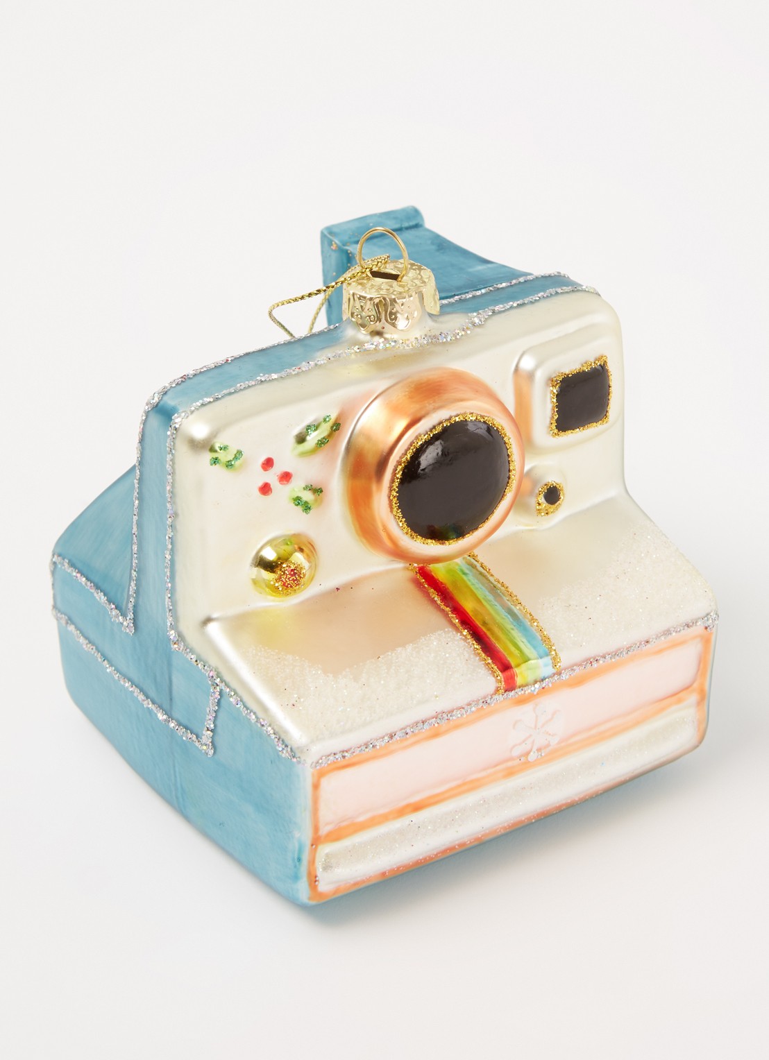 HD Collection Polaroid Camera kersthanger 8 cm - detail 3 lichtblauw