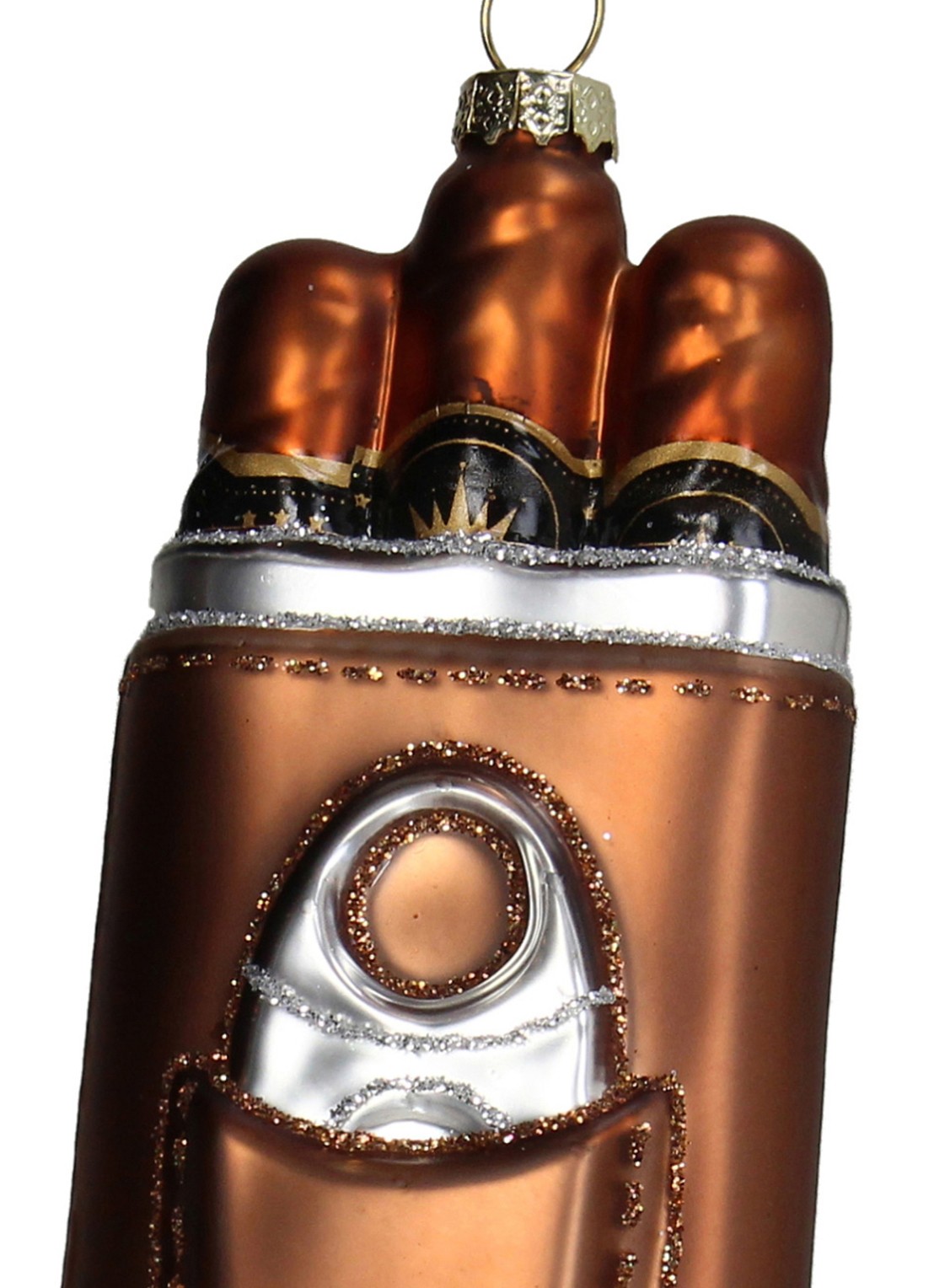 HD Collection Sigaren kersthanger 11 cm - detail 2 bruin