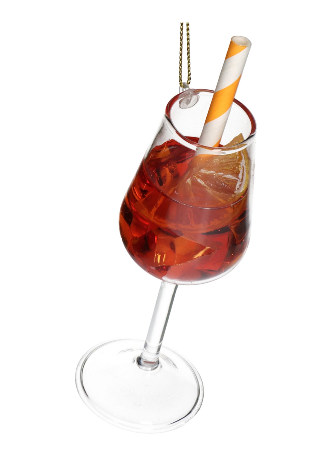 HD Collection Spritz Cocktail kersthanger 13,3 cm - detail oranje