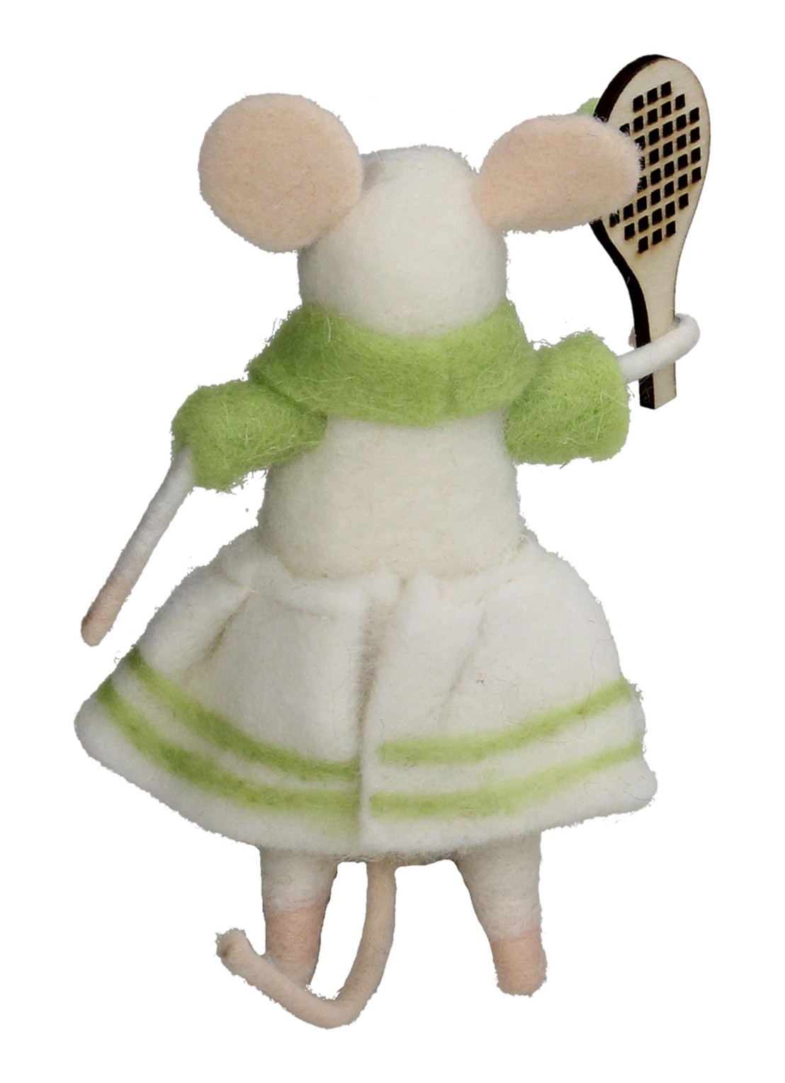 HD Collection Tennis Muis kersthanger 11,5 cm - achterkant groen