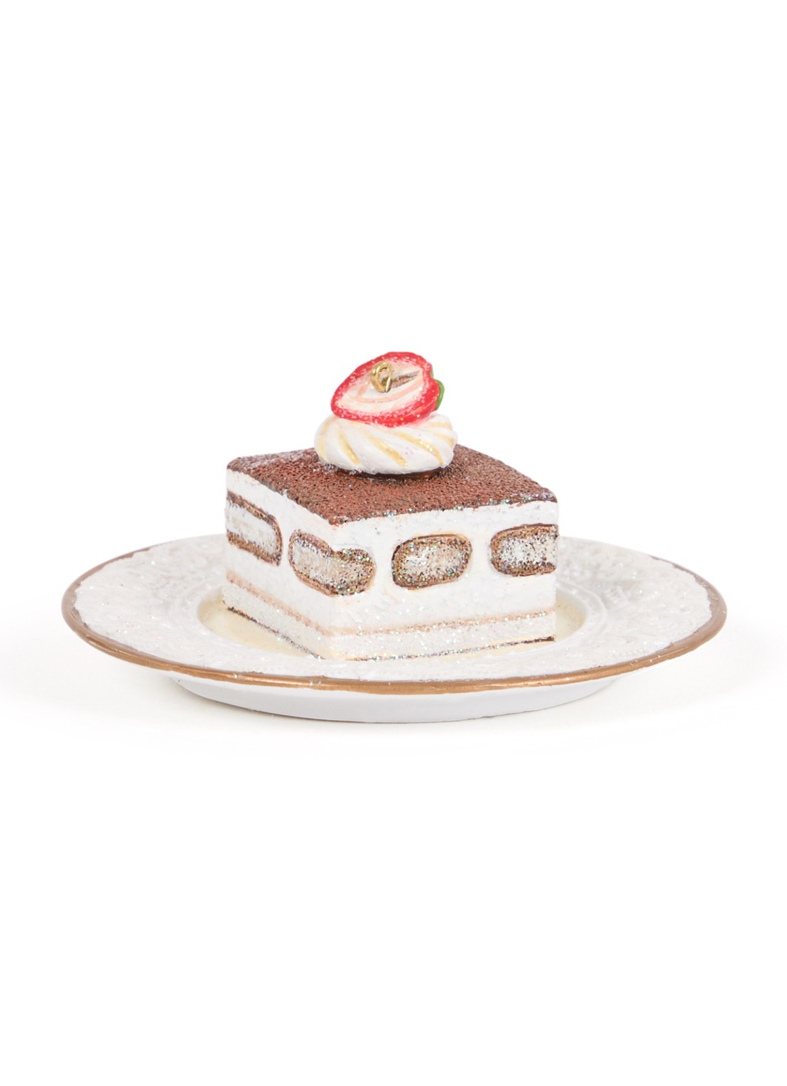 HD Collection Tiramisu kersthanger 9 cm - voorkant ivoor