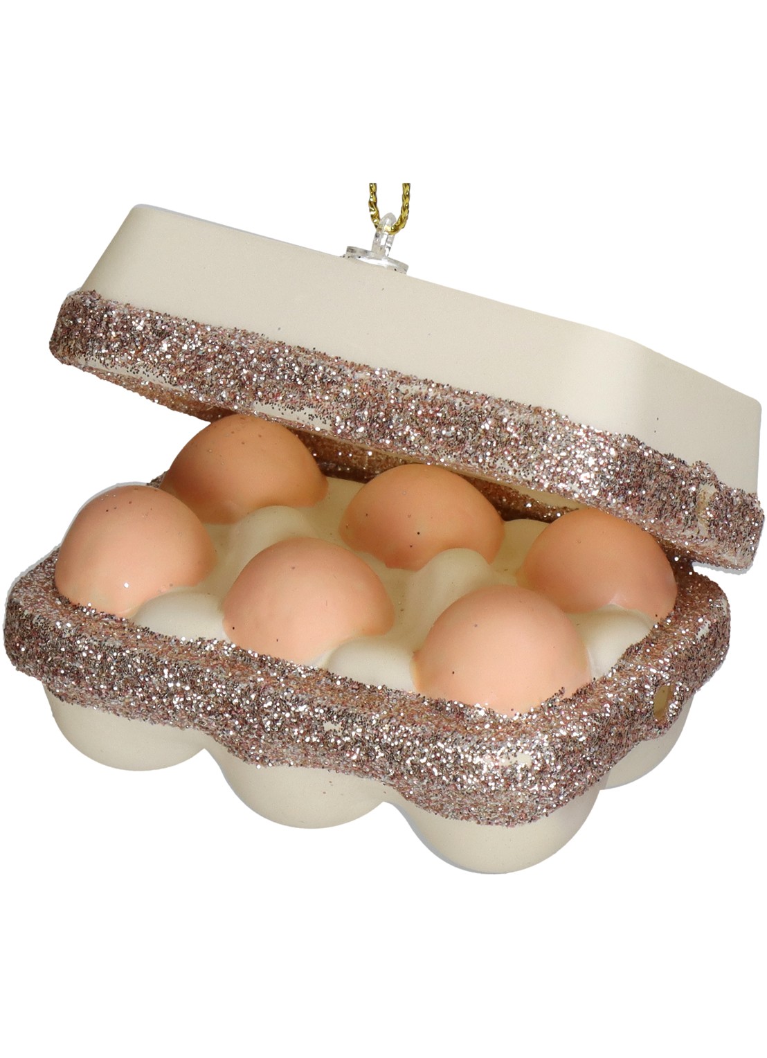HD Collection Verse eieren kersthanger 6,5 cm - detail beige