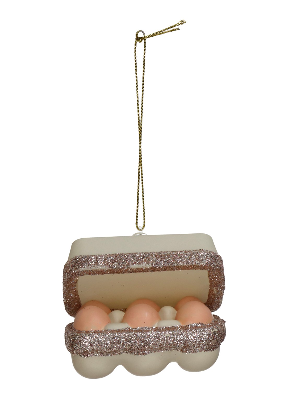 HD Collection Verse eieren kersthanger 6,5 cm - detail 3 beige