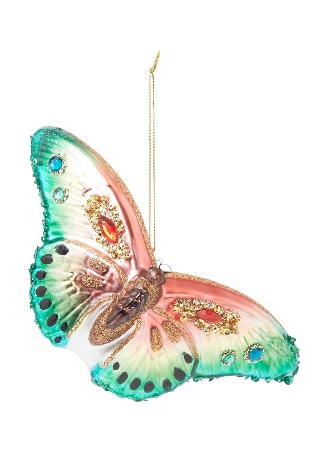 HD Collection Vlinder kersthanger 16.5 cm  - voorkant 2 multicolor