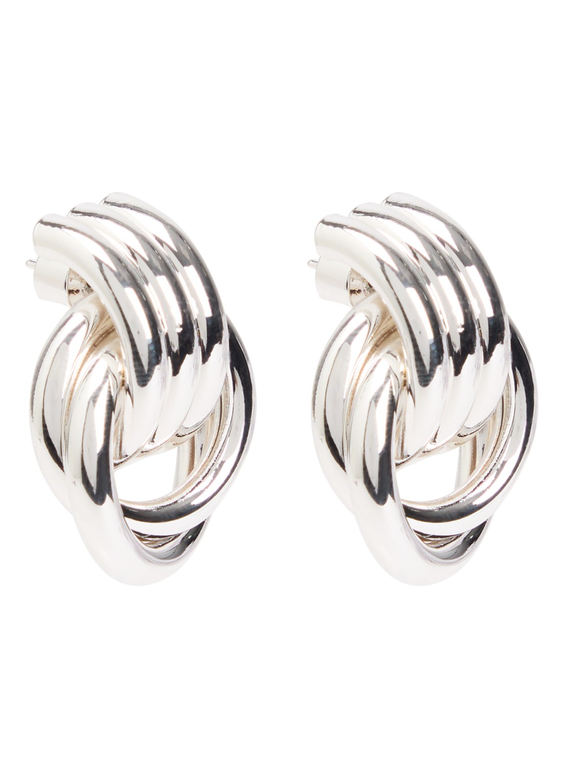 Heaven Mayhem Baby Knot oorstekers - voorkant zilver