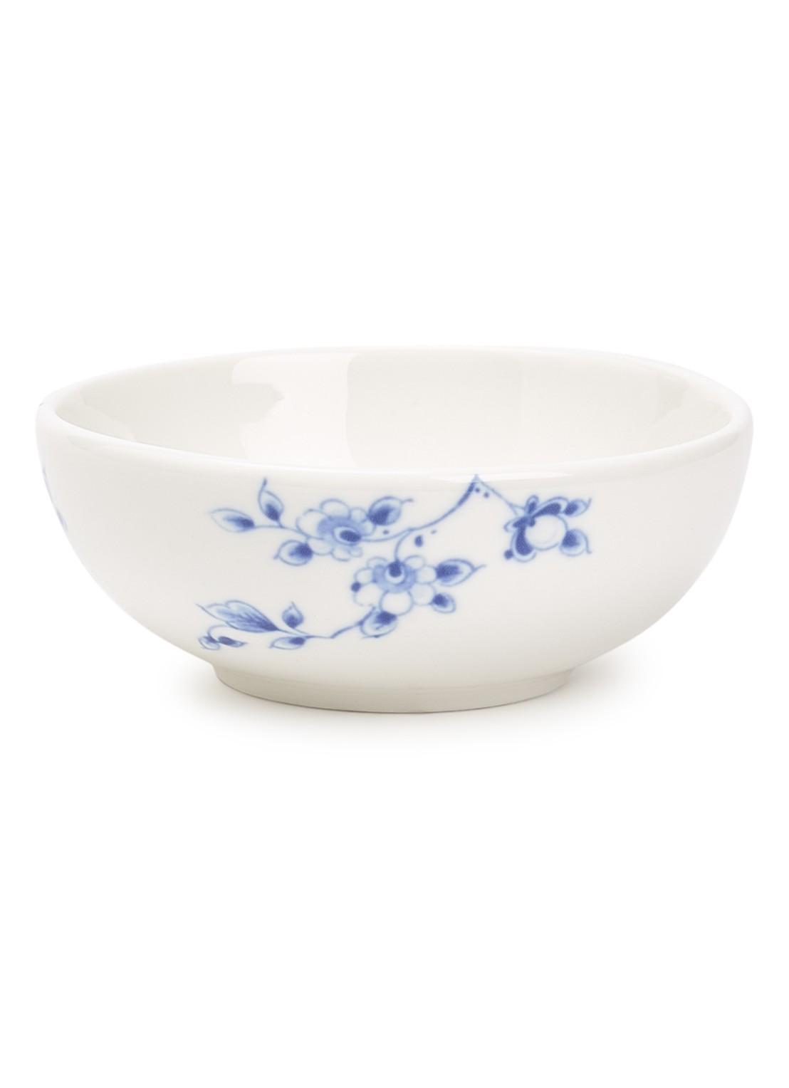 Heinen Delfts Blauw Blauw Vouw dipschaal XS 9 cm - voorkant wit