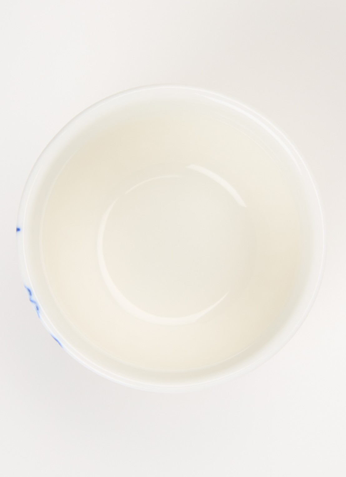 Heinen Delfts Blauw Blauw Vouw eierdop 4 cm  - voorkant 2 wit