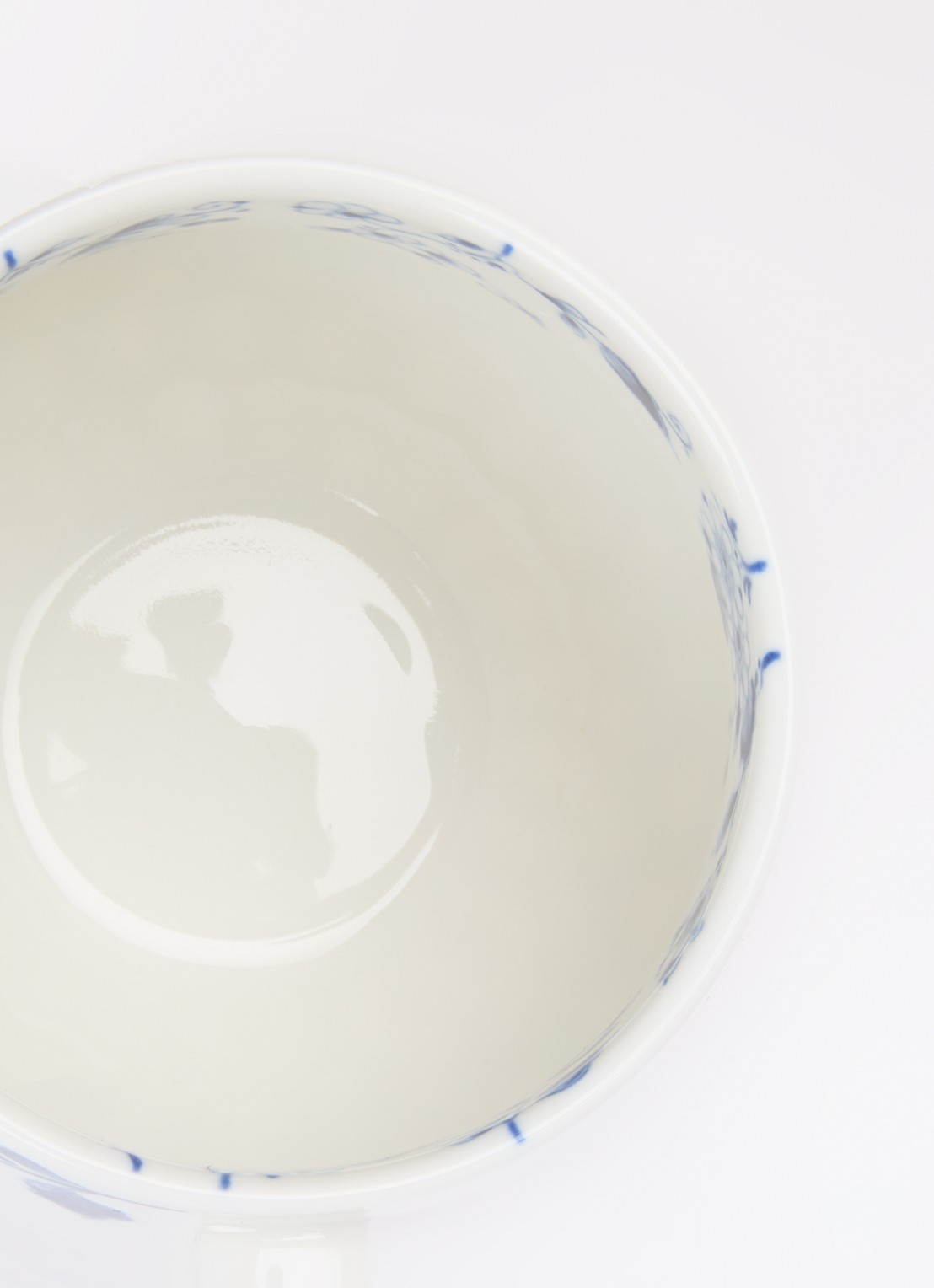 Heinen Delfts Blauw Blauw Vouw mok 350 ml - voorkant 2 wit