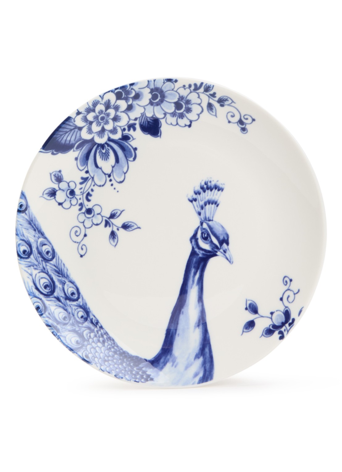 Heinen Delfts Blauw Blauw Vouw ontbijtbord 19 cm  - voorkant 3 wit
