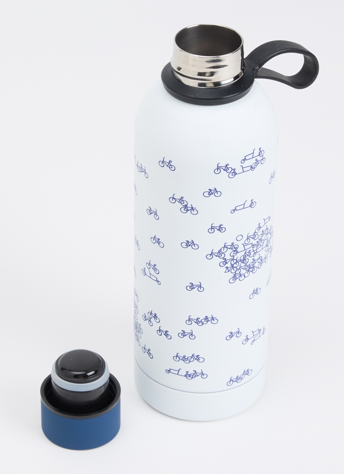 Heinen Delfts Blauw De Blauwe Fiets thermosfles 50 cl  - detail 2 blauw