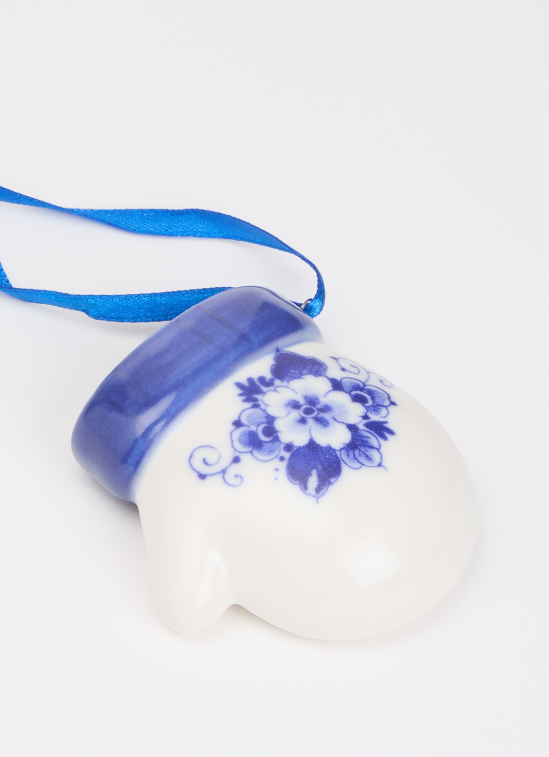 Heinen Delfts Blauw Handschoen kersthanger 5,5 cm - detail 2 gebroken wit