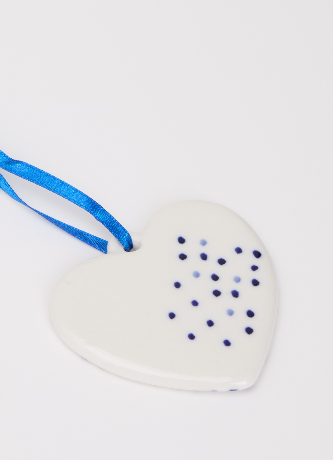 Heinen Delfts Blauw Hartje kersthanger 6,5 cm - detail multicolor