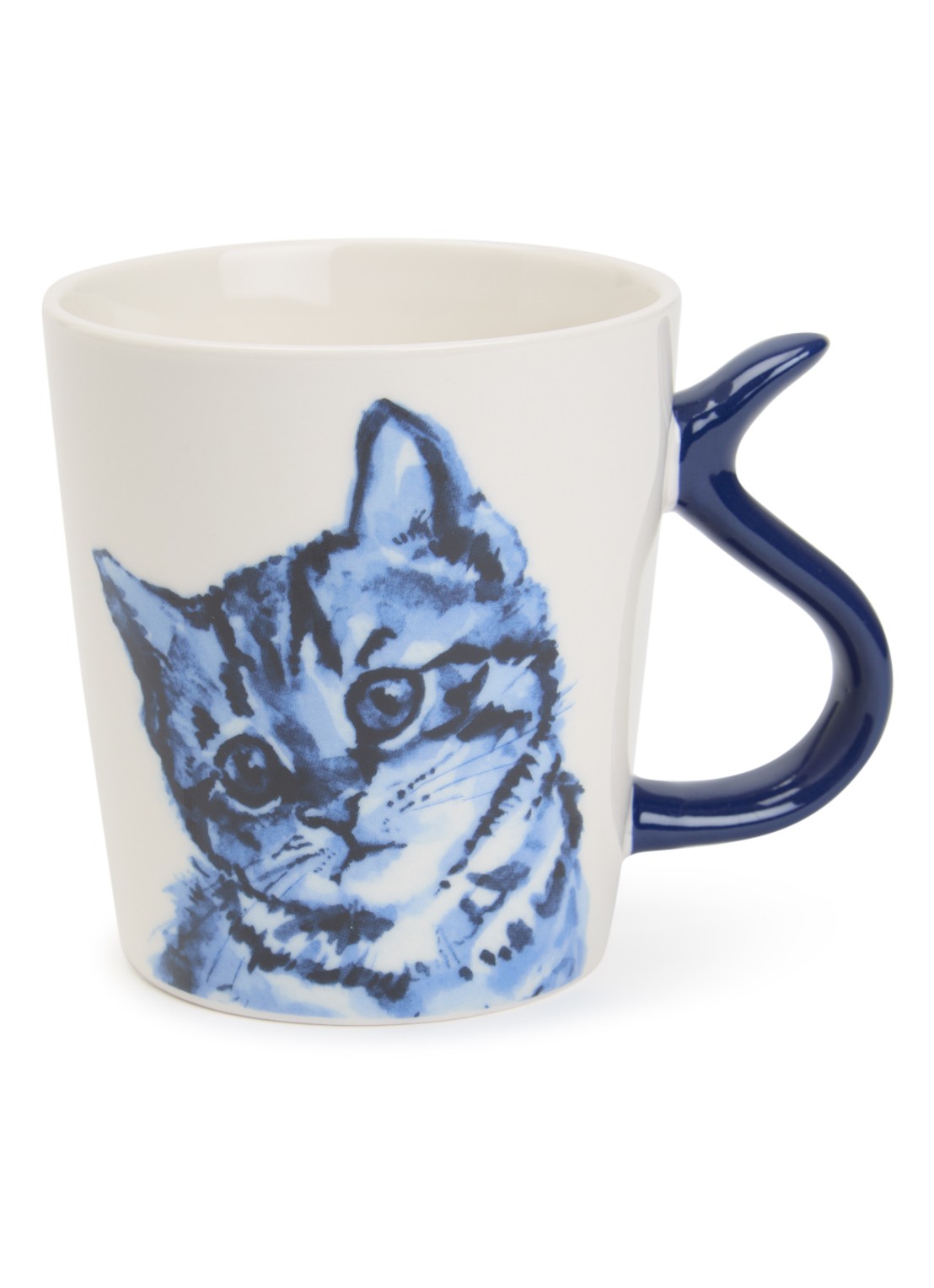 Heinen Delfts Blauw Kattenstaart kop 30 cl  - voorkant blauw
