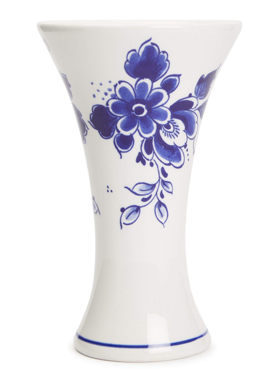 Heinen Delfts Blauw Kelkvaas 17,5 cm - voorkant blauw