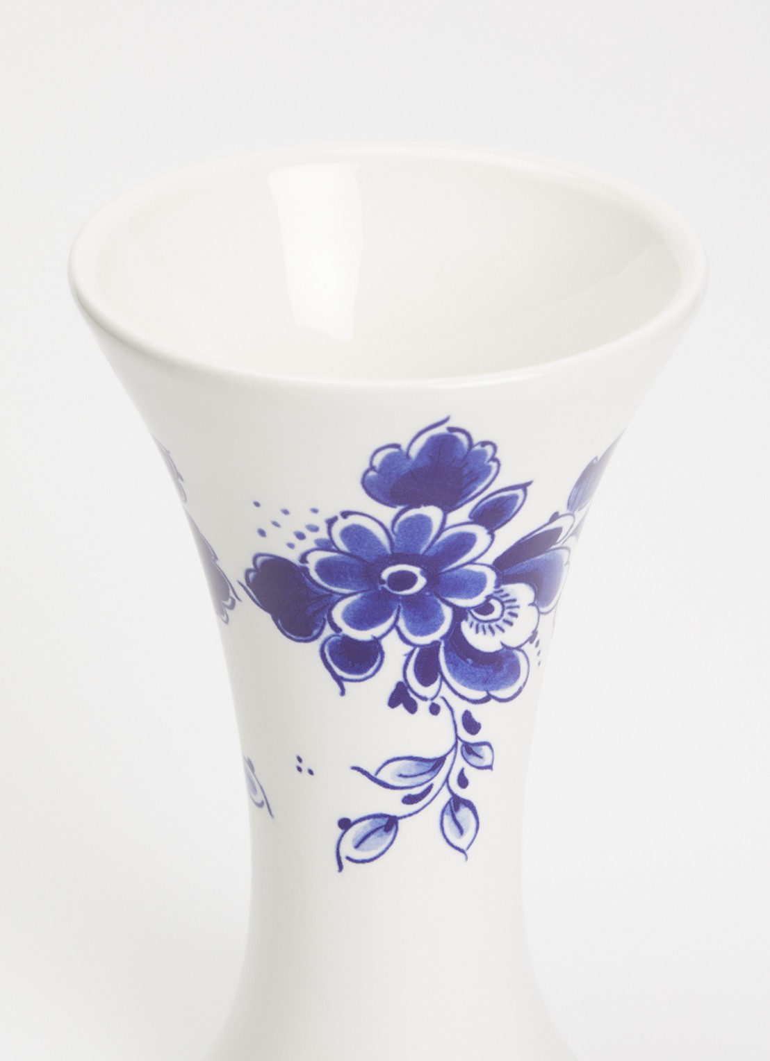 Heinen Delfts Blauw Kelkvaas 17,5 cm - voorkant 2 blauw