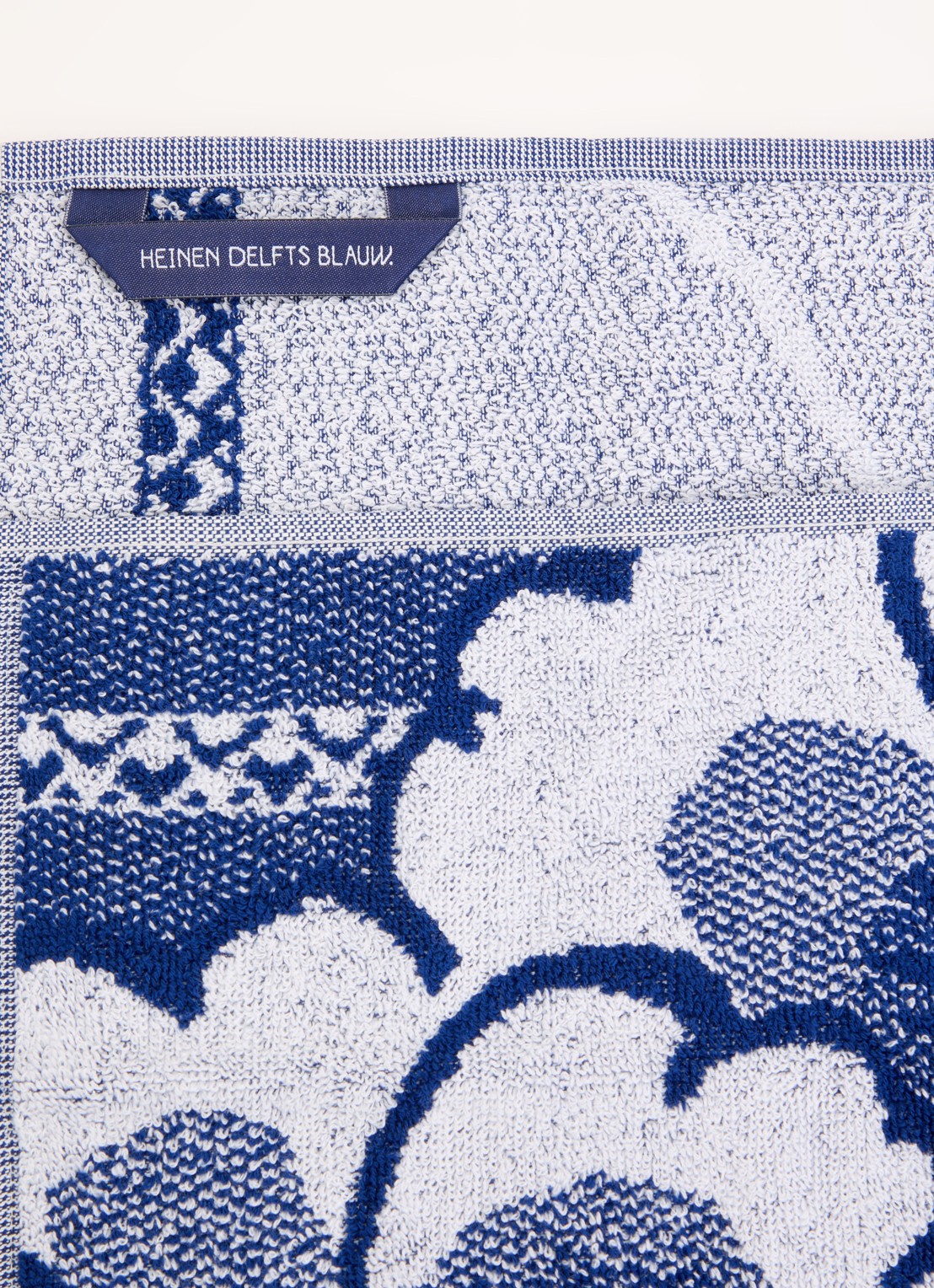 Heinen Delfts Blauw Keukendoek van katoen 50 x 55 cm - detail 2 blauw