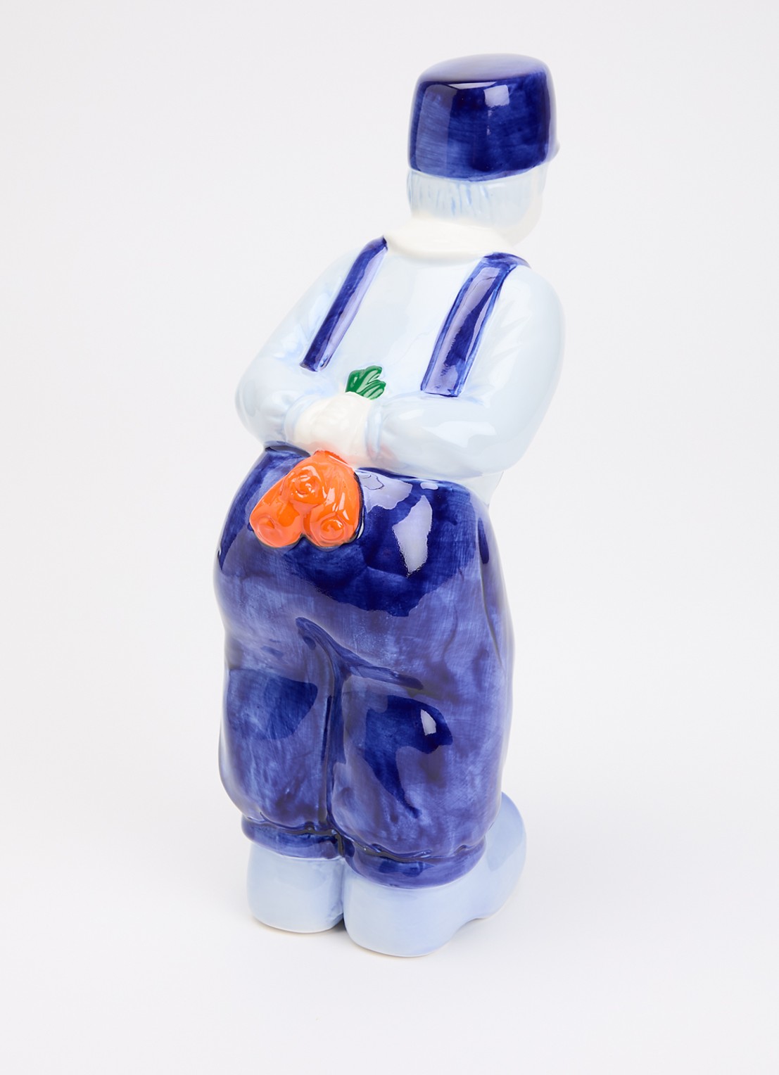 Heinen Delfts Blauw Kissing Couple Boer XL ornament 30 cm - voorkant 2 blauw