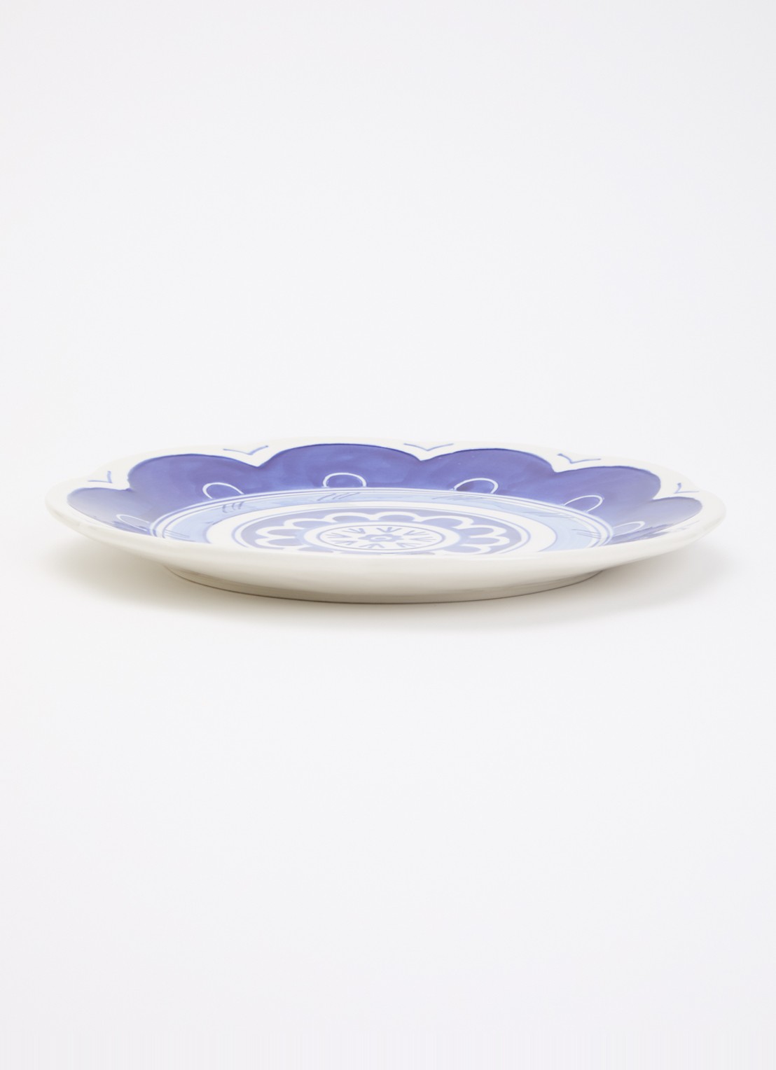 Heinen Delfts Blauw Majolica dinerbord 26,5 cm - voorkant 4 wit