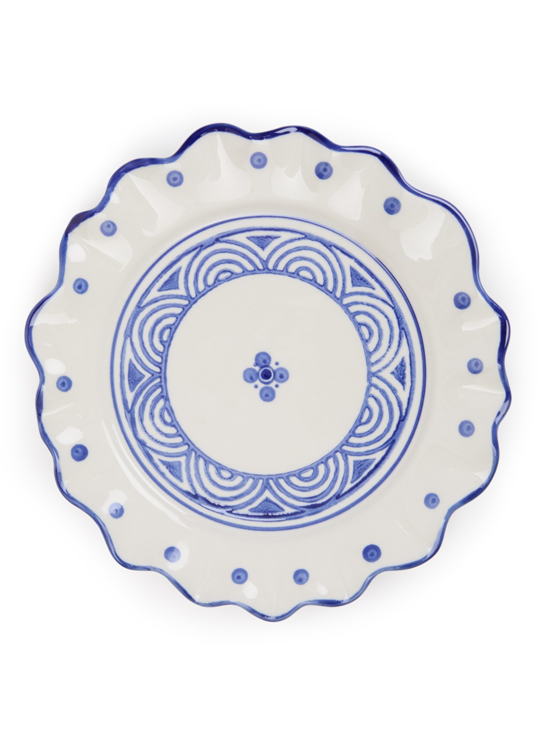 Heinen Delfts Blauw Majolica ontbijtbord 21,5 cm - voorkant 3 wit