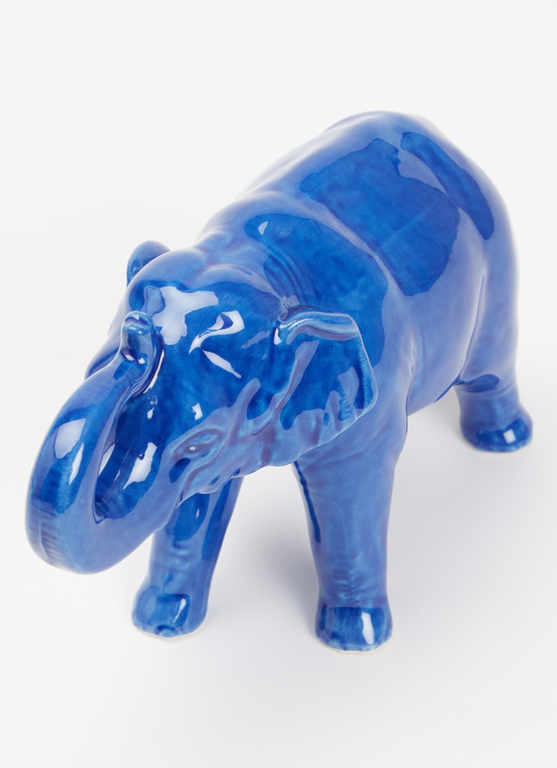 Heinen Delfts Blauw Olifant ornament 11,5 cm - voorkant 2 blauw