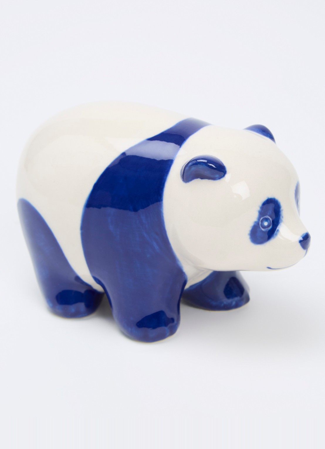 Heinen Delfts Blauw Panda ornament 7,5 cm - voorkant 2 blauw