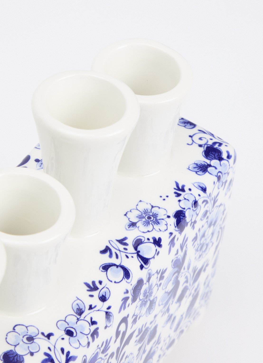 Heinen Delfts Blauw Tulpenvaas 17 cm  - detail blauw
