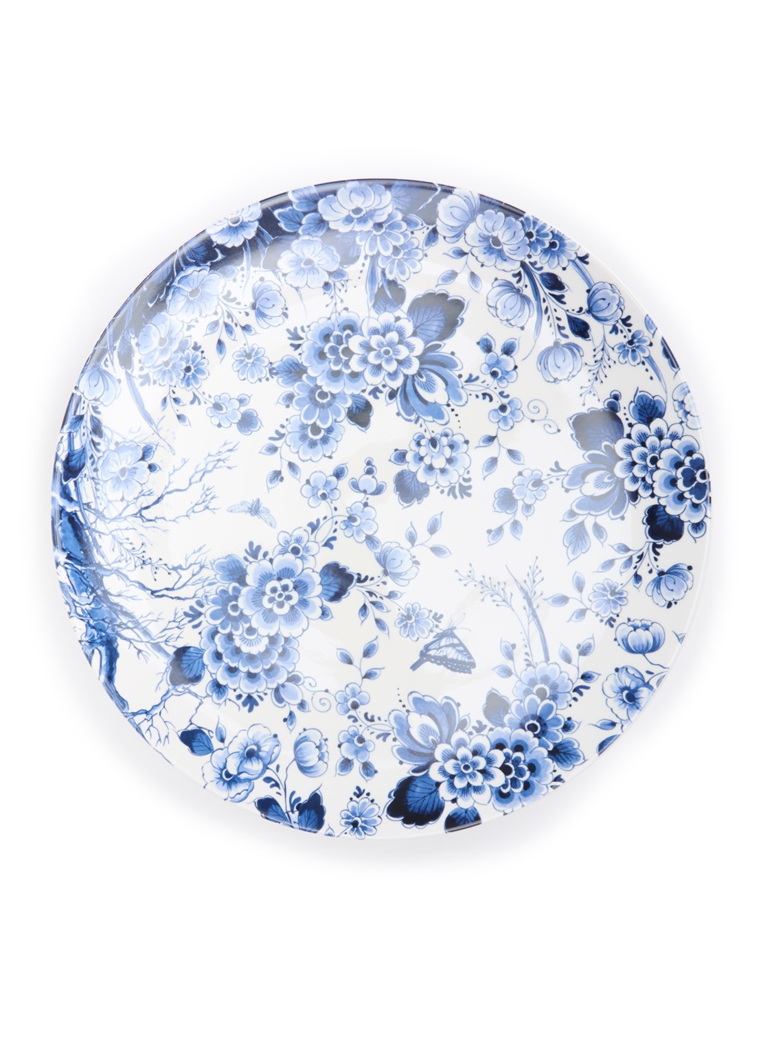 Heinen Delfts Blauw Wandbord 42 cm - voorkant blauw